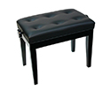 Linley Adjustable Piano Bench w/ Buttoned Seat - Black