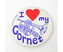 Badge 55mm I Love My Cornet