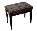 Adjustable Piano Bench w/ Buttoned Seat - Mahogany