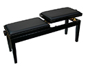 Dual Adjustable Duet Piano Bench - Black