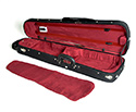 HQ Shaped Violin Case- Wood Shell Black/Wine Suede